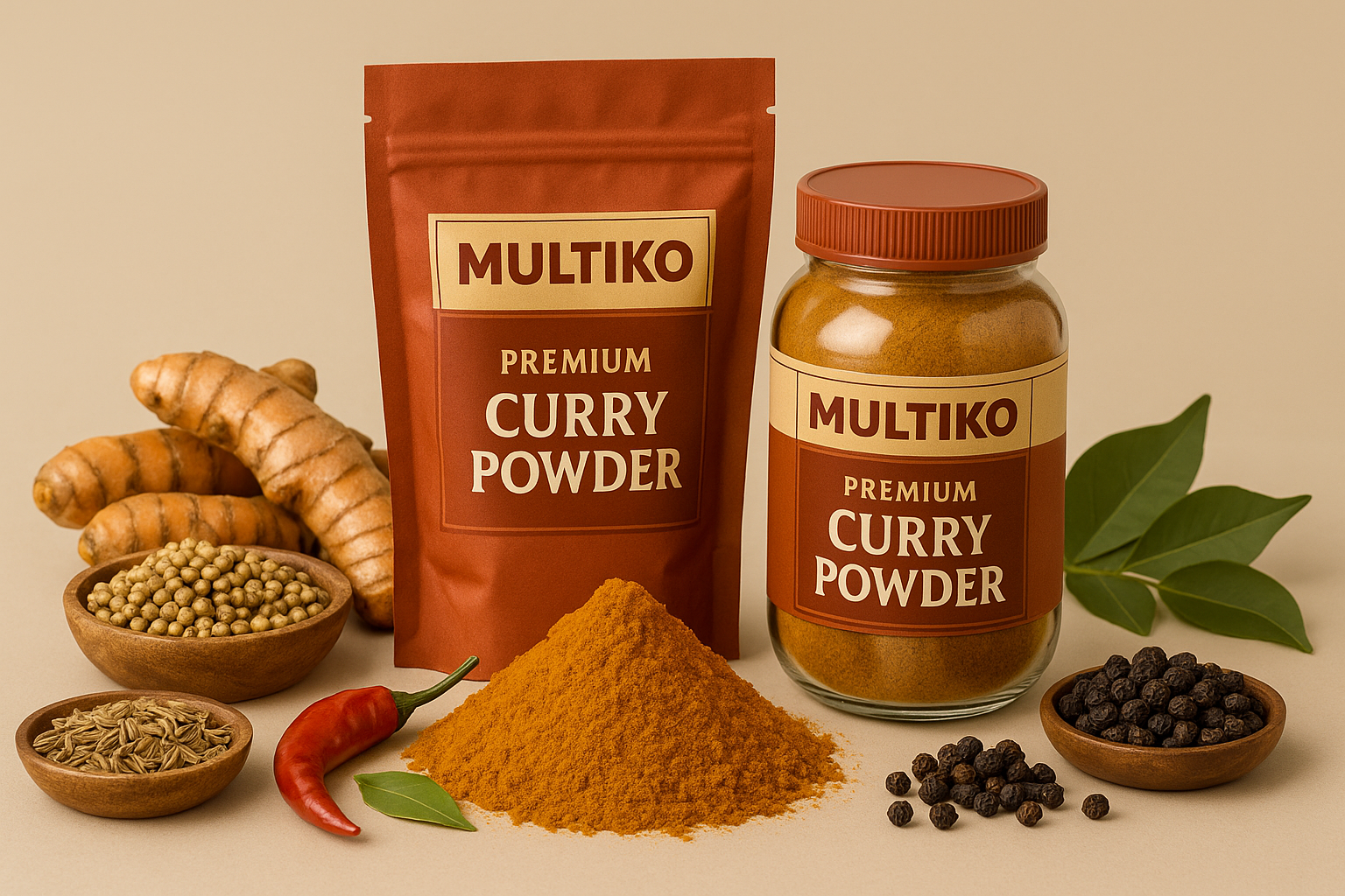 Natural ingredients used in Multiko Curry Powder